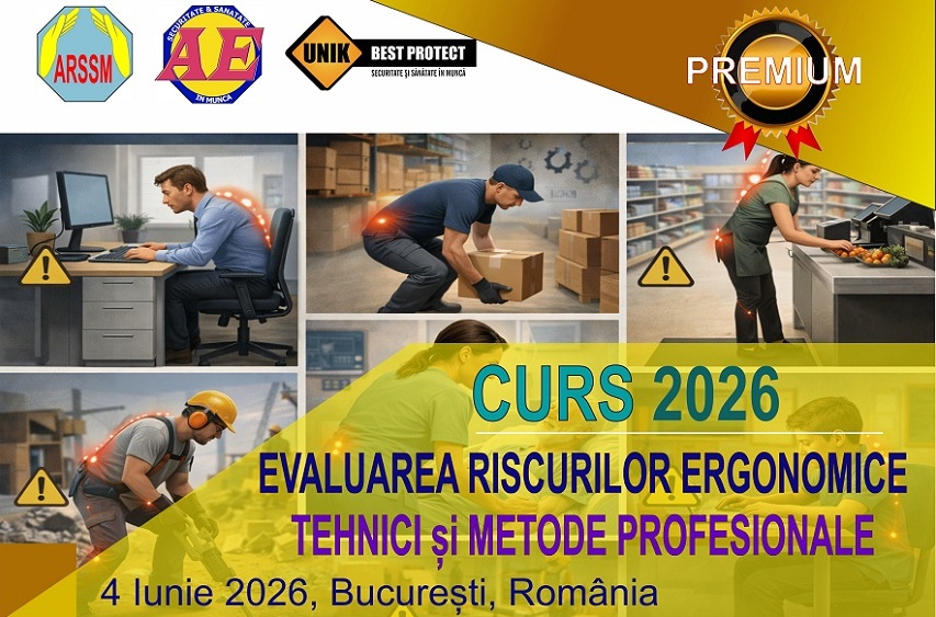 Curs Evaluarea riscurilor ergonomice: Tehnici și Metode Profesionale - Aplicatie soft inclusă